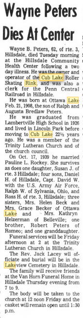 Cub Lake Roller Rink - Dec 2 1970 Owner Passes Away (newer photo)